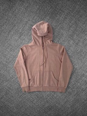 H&M Basics Dusty Pink Full Zip Hooded Sweatshirt Size Small